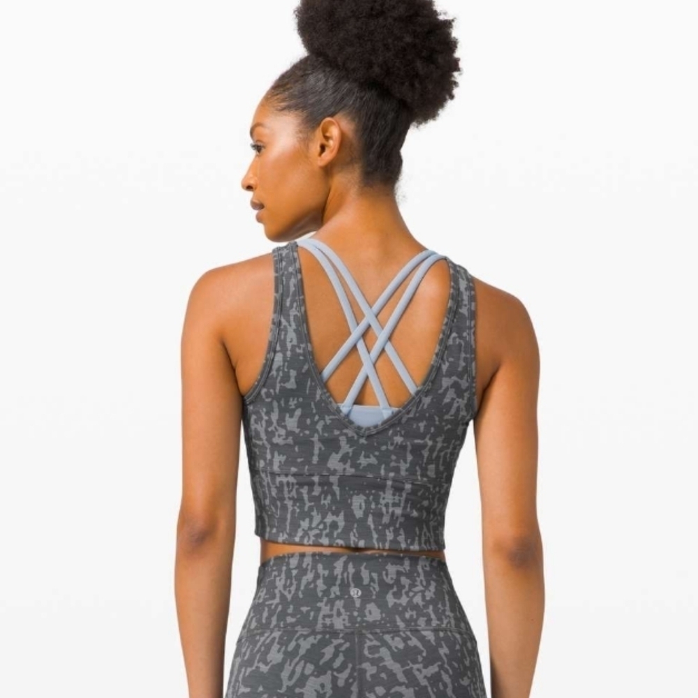 Lululemon Power Pivot Tank *Tough Heathered PU Black Asphalt Grey Sz 6